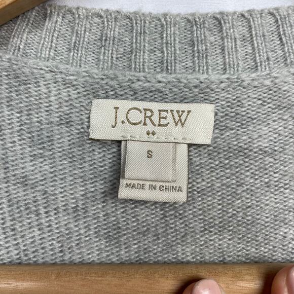 J. Crew Factory Merino Wool Blend Fair Isle Sweater Size S Gray Knit Style E3403 - Picture 2 of 14